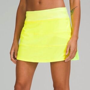 lululemon Pace Rival Mid-rise Tennis Skirt Long, Highlight Yellow, Size 10